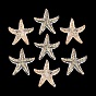 Transparent Acrylic Pendants, Starfish Charms, Golden Metal Enlaced