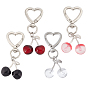 8шт 4 стиль смоляные вишневые подвесные украшения, с вращающимися застежками в форме сердца из сплава