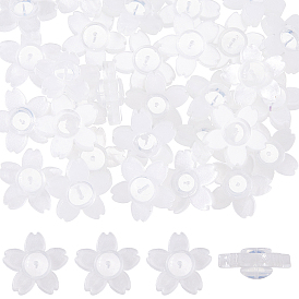 30шт. акриловых гаек для сережек, с силиконовым, цветок