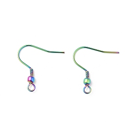 316 Surgical Stainless Steel Hook Earrings, Ear Wire, with Horizontal Loops