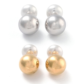 Ионное покрытие (ip) 304 серьги-гвоздики из нержавеющей стали, с пластиковой бисера, украшения для женщин, круглые