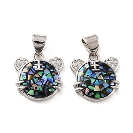 Натуральные раковины, с прозрачным фианитом и фурнитурой из латуни, долговечный, тигр