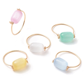Барабан натуральный селенит перстни, кольца из медной проволоки для женщин