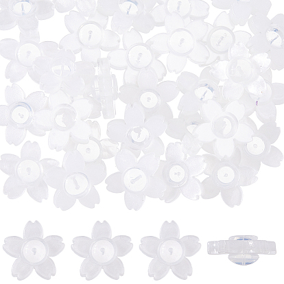 30шт. акриловых гаек для сережек, с силиконовым, цветок