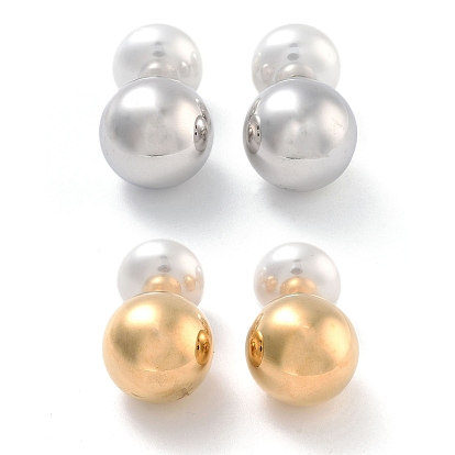 Ионное покрытие (ip) 304 серьги-гвоздики из нержавеющей стали, с пластиковой бисера, украшения для женщин, круглые