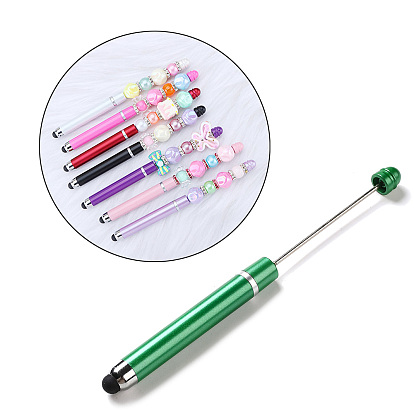 Стилус для сенсорного экрана из АБС-пластика, железная ручка из бисера, для персонализированной ручки своими руками с ювелирной бусинкой