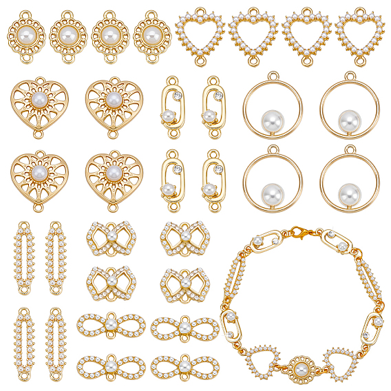 Ювелирные изделия, включая подвески и звенья из сплава пластика с жемчугом, разнообразные