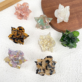 Flower Cellulose Acetate(Resin) Claw Hair Clips, Hair Accessories for Girl Women