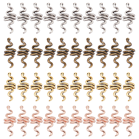 40Pcs 4 Colors Zinc Alloy Hair Braid Rings Beads, Hair Clip Headband Accessories, Snake