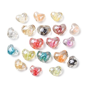 Прозрачная смола и натуральные ракушки, сердце, золотой фольгой