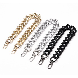 Spray Painted CCB Plastic Curb Chains Bag Handles, Wallet Chains, with Alloy Spring Gate Ring and Zinc Alloy Swivel Clasps, for Bag Straps Replacement Accessories
