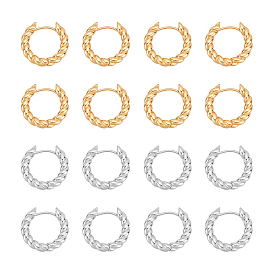 16шт. 2 цвета витые кольца латунные серьги-кольца для женщин