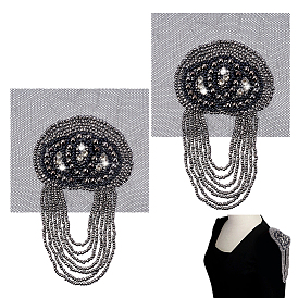 Эполет с кисточками из стеклянных бусин, с железной Брошь Pin