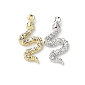 Латунные микропаве прозрачные подвески с фианитом, без кадмия, без никеля и без свинца, змеиные чары