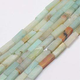 Brins de perles d'amazonite de fleurs naturelles, givré, cuboïde