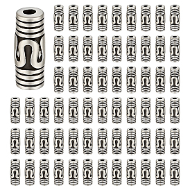 300шт. колонновидные тибетские серебряные трубчатые бусины