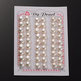 Natural Cultured Freshwater Pearl Beads, Half Drilled, Rondelle 9.5~10x6mm, Hole: 0.9mm