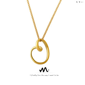 Niche Jewelry Twisted Around Peach Heart Love Pendant Necklace Women's Titanium Steel 18K Gold Clavicle Chain P812