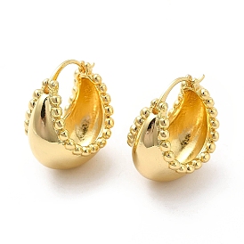 Moon Brass Hoop Earrings for Women