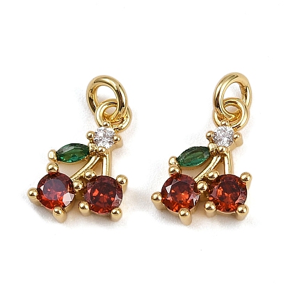 Латунные микро проложить кубического циркония подвески, черри прелести, стойки покрытие, без кадмия и без свинца, долговечный, с целью перехода в кольце