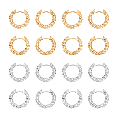 16шт. 2 цвета витые кольца латунные серьги-кольца для женщин