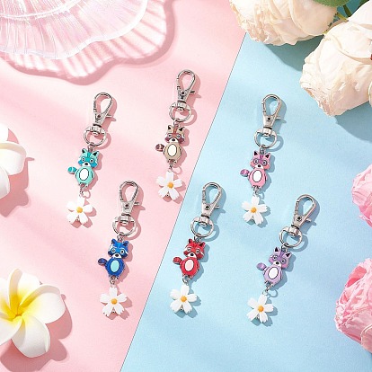 Подвеска в виде енота из эмалевого сплава, с поворотными застежками из сплава и бусинами из натуральных пресноводных ракушек