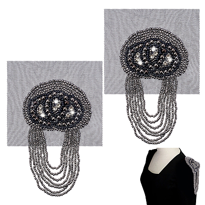 Эполет с кисточками из стеклянных бусин, с железной Брошь Pin