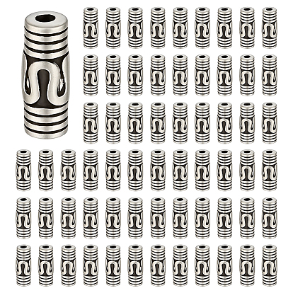 300шт. колонновидные тибетские серебряные трубчатые бусины