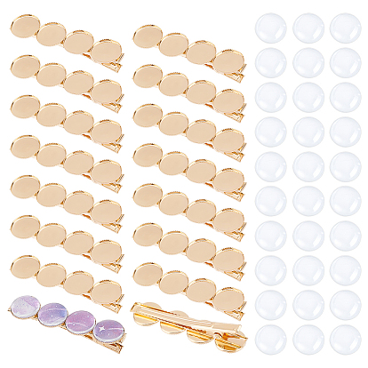 Наборы заколок для волос из кожи аллигатора своими руками, в том числе железные заколки из кожи аллигатора, Кабошоны из стекла