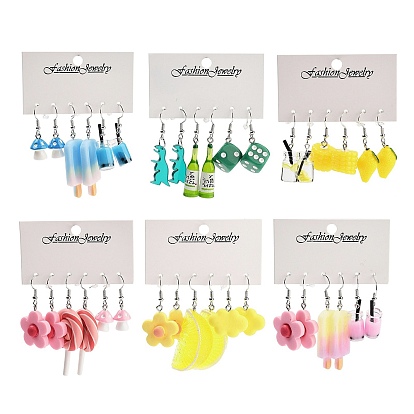 3 стильные летние акриловые серьги с подвесками для женщин