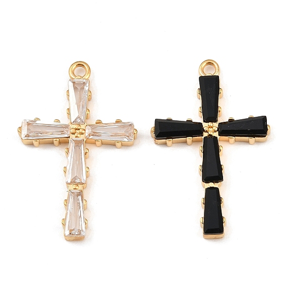 304 подвески из нержавеющей стали, крестик, со стразами, реальный 18 k позолоченный, вакуумное покрытие pvd