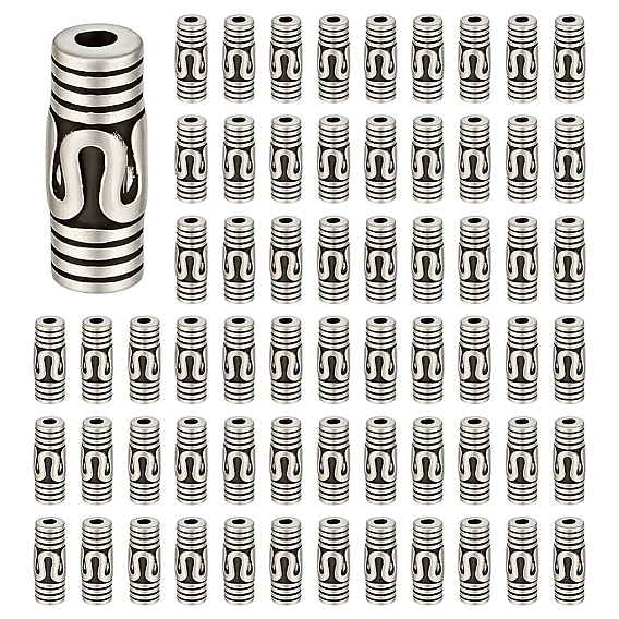 300шт. колонновидные тибетские серебряные трубчатые бусины