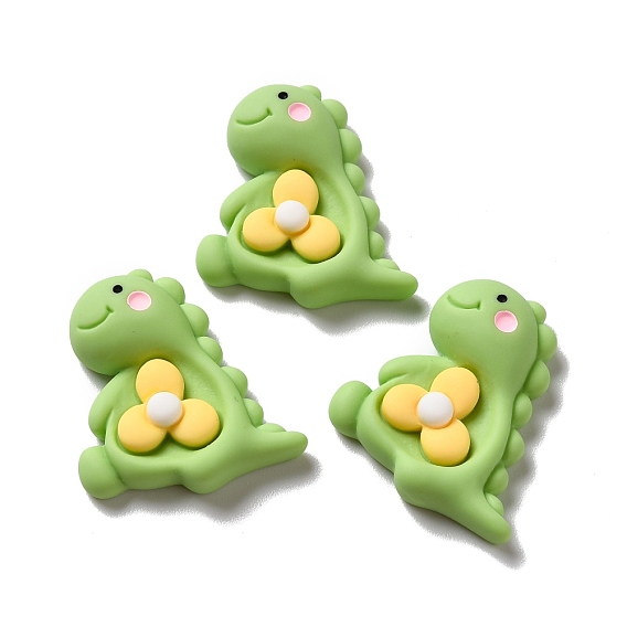 Opaque Resin Cabochons, Dinosaur-shaped Mini Fan