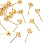 Apprêts de boucles d'oreilles à clous en laiton shegrace, ronde, avec boucle, sans cadmium et sans plomb et sans nickel