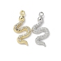 Латунные микропаве прозрачные подвески с фианитом, без кадмия, без никеля и без свинца, змеиные чары