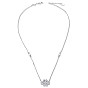TINYSAND Clover 925 Sterling Silver Cubic Zirconia Pendant Necklaces, 16.27 inch
