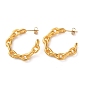 Ion Plating(IP) 304 Stainless Steel Curb Chains Stud Earrings, Half Hoop Earrings