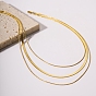 304 Stainless Steel Snake Chains 3 Layer Necklace for Women