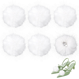 Помпон из волокна, для шапок обувь шарфы подвески на сумку аксессуары, с зажимами