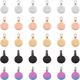 Вакуумное покрытие pvd 304 подвески из нержавеющей стали, с прыжковых колец, пустая бирка для штамповки с зеркальной полировкой, плоско-круглые