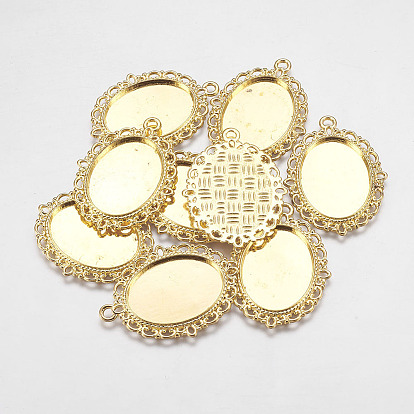 Подвески для кабошонов  & стразов, цинковый сплав, DIY фурнитура для ювелиных изделий, без кадмия, без никеля и без свинца, овальные