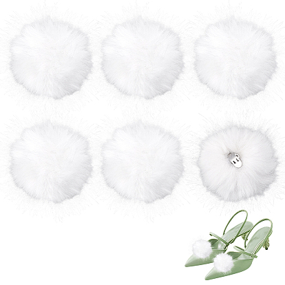 Помпон из волокна, для шапок обувь шарфы подвески на сумку аксессуары, с зажимами