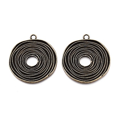 Alliage de style tibétain gros pendentifs, charmes de disque, sans cadmium et sans nickel et sans plomb
