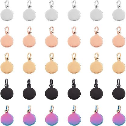 Вакуумное покрытие pvd 304 подвески из нержавеющей стали, с прыжковых колец, пустая бирка для штамповки с зеркальной полировкой, плоско-круглые