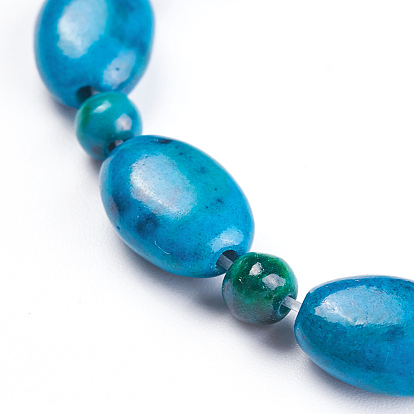 Natural Chrysocolla Beads Strands, Oval with Round