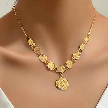 Элегантные и универсальные ожерелья-нагрудники с подвеской в виде монет из латуни