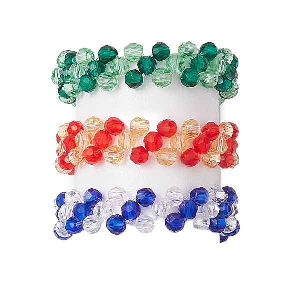 3pcs bagues en verre