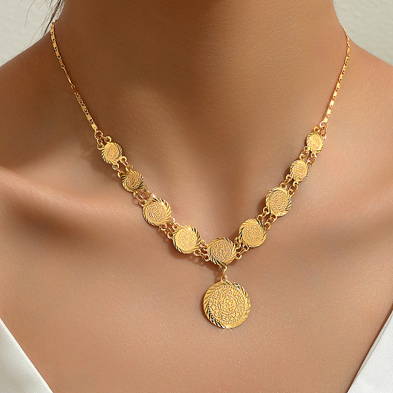 Элегантные и универсальные ожерелья-нагрудники с подвеской в виде монет из латуни