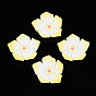 Spray Painted Opaque Resin Cabochons, Flower