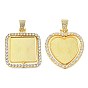 Alloy Rhinestone Pendant Cabochon Settings, Golden
